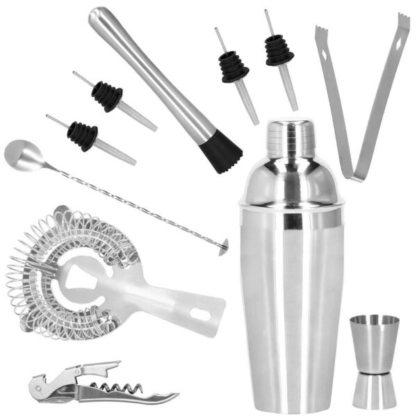 Cocktail Shaker készlet pultosoknak 750 ml, KI25, bambusz tartó, 12 darab - Image 33