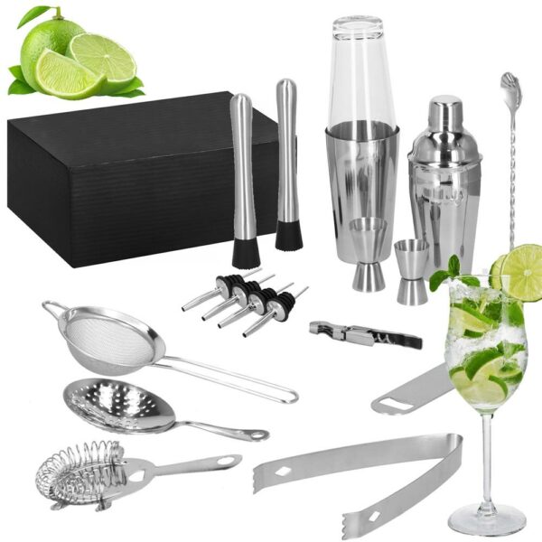 Set Cocktail Shaker Kit pentru barmani 700ml, KI18, 18 piese - Image 34