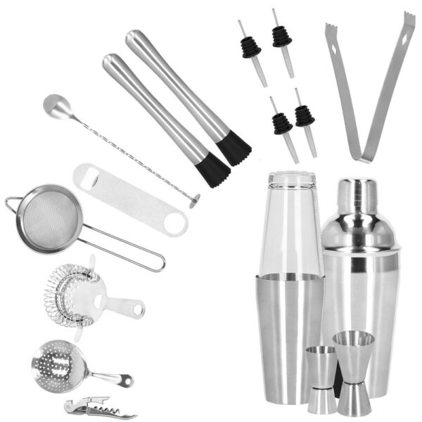 Set Cocktail Shaker Kit pentru barmani 700ml, KI18, 18 piese - Image 37