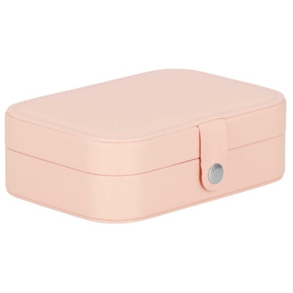 (DL) Cutie depozitare si organizare bijuterii, MDF, piele ecologica, 16 x 11 x 5cm, roz - Image 5