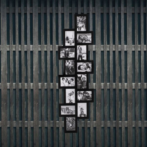 Rama foto de perete, colaj de 14 fotografii, 36x118cm, negru - Image 11