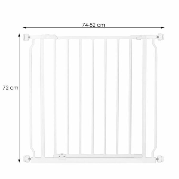 Poarta de siguranta Safety Gate pentru scari, ajustabila 74-82 cm, din otel, alba - Image 4