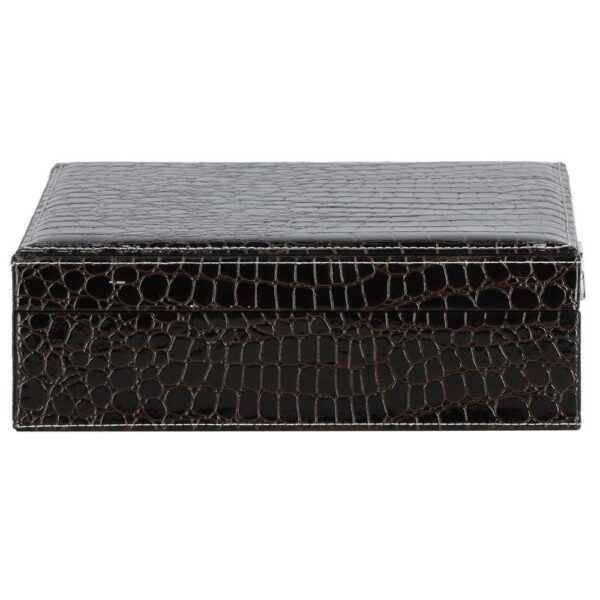 (DL) Ékszertároló és rendszerező doboz, MDF, ökobőr, 26 x 26 x 8,5 cm, kígyó fekete - Image 5