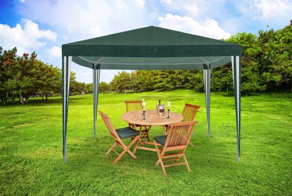Cort pavilion de gradina, 300x300 cm, impermeabil cu rezistenta UV, verde - Image 5