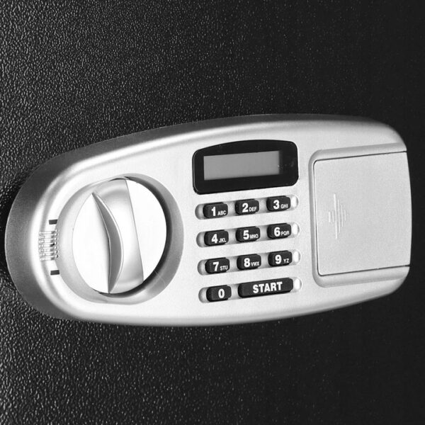 Seif electronic standard cu cifru si cheie, 350x500x360 mm, Otel, Negru - Image 6
