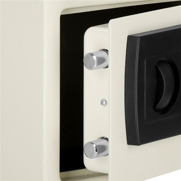 Seif electronic standard cu cifru si cheie, 200x300x200 mm, Otel, Bej - Image 6