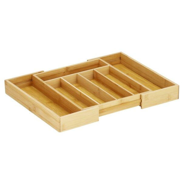 Organizator tacamuri si ustensile bucatarie, bambus, extensibil 28-45x33x5cm - Image 6