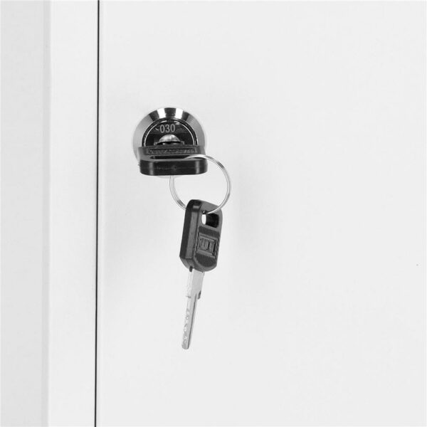 Cutie metalica din otel pentru 64 chei, echipata, 45x30x8cm, alba - Image 5
