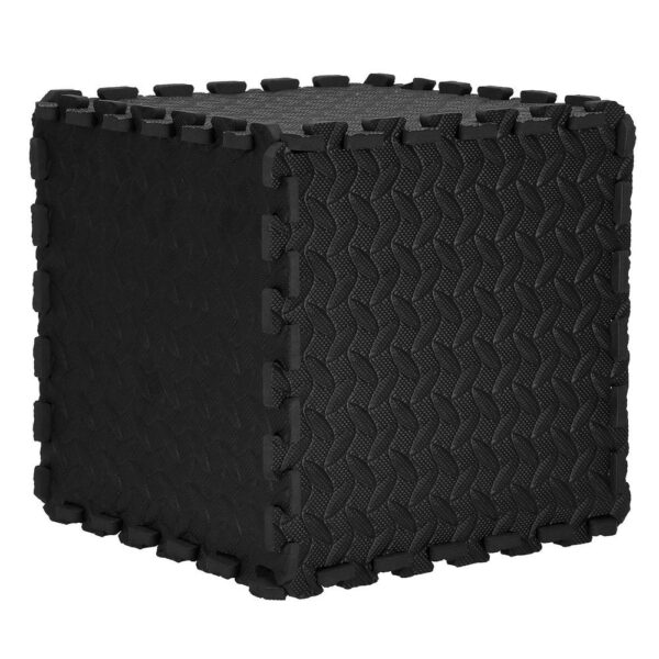 Covor din spuma pentru copii, tip puzzle, 12 piese, termoizolant, 118x90 cm, negru - Image 5