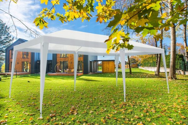 Kerti pavilonsátor, 600x300 cm, vízálló, UV-álló, fehér - Image 5