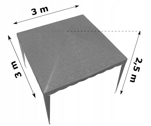 Cort pavilion de gradina pliabil automat pop-up, impermeabil, cu protectie UV, 300x300cm, gri - Image 6