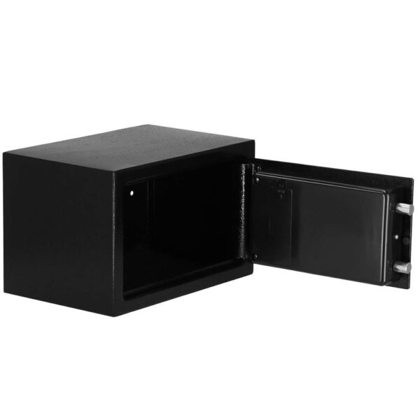 Standard elektronikus széf kóddal és kulccsal, 200x310x200 mm, Acél, Fekete - Image 7