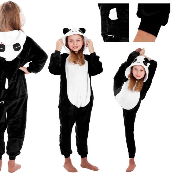 Jumpsuit típusú pizsama gyerekeknek, panda modell, 125-140cm méretben - Image 6