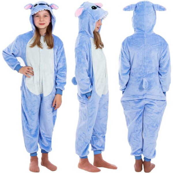 Pijama tip salopeta pentru copii, model stitch, marime 120-130cm - Image 7