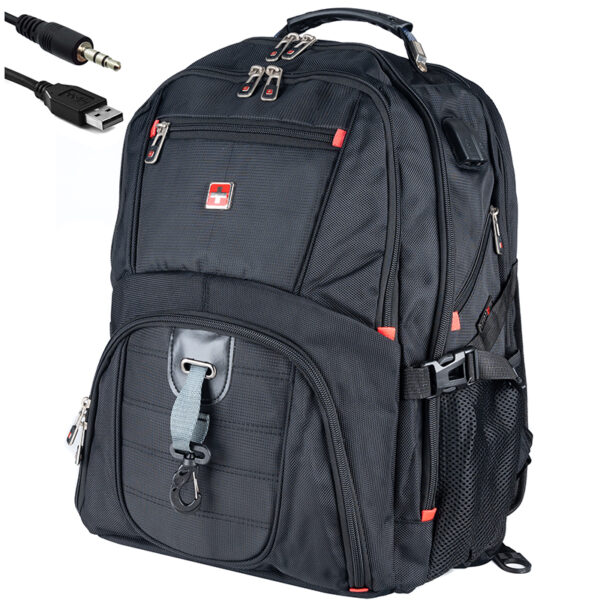 Rucsac de drumetie din pelerina militara, impermeabil, Premium, negru, 45litri, 50x35x25cm - Image 7
