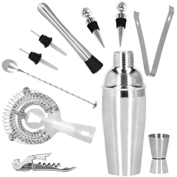 Cocktail Shaker készlet pultosoknak 750 ml, KI12, bambusz tartó, 12 darab - Image 9