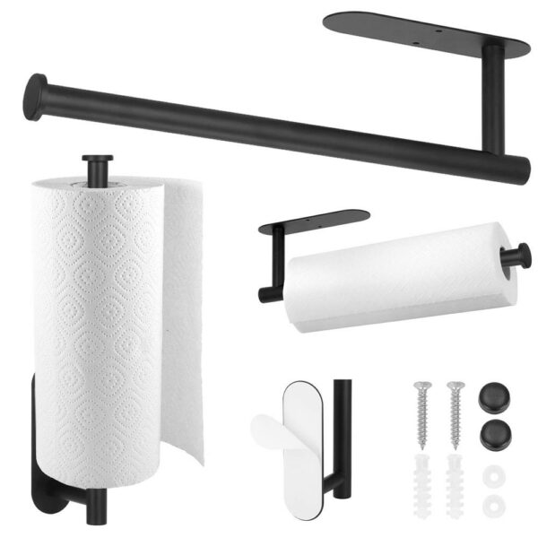 Acél wc papír tartó, öntapadós rögzítés, 33,5cm, fekete - Image 21