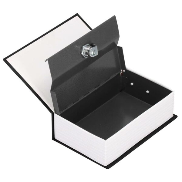 Caseta de valori, cutie metalica cu cheie, portabila, tip carte, Dictionar, negru, 24x15.5x5.5 cm - Image 8