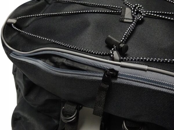Geanta portbagaj bicicleta dubla, 8 buzunare laterale, 39x34x43cm, negru cu elemente reflectorizante gri, protectie impermeabila - Image 8