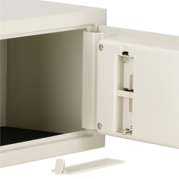 Seif electronic standard cu cifru si cheie, 200x300x200 mm, Otel, Bej - Image 9