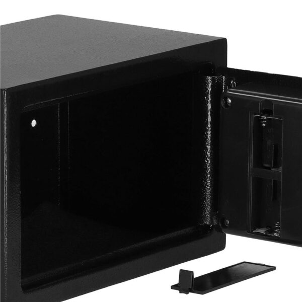Standard elektronikus széf kóddal és kulccsal, 200x310x200 mm, Acél, Fekete - Image 9