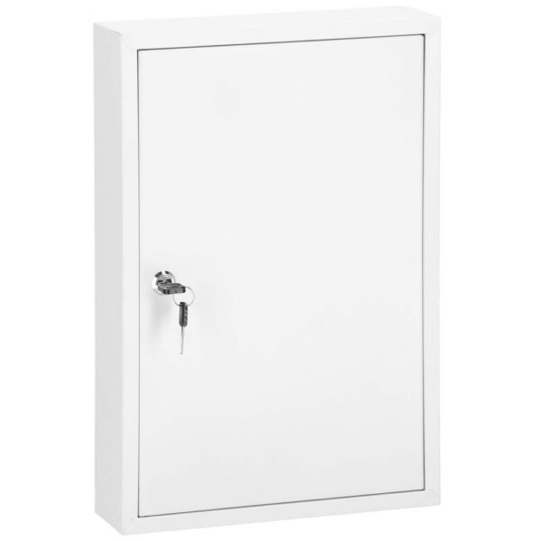 Cutie metalica din otel pentru 64 chei, echipata, 45x30x8cm, alba - Image 8