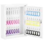 Kulcstároló doboz 42 kulcshoz, falra szerelhető, 35x27x8cm, fehér