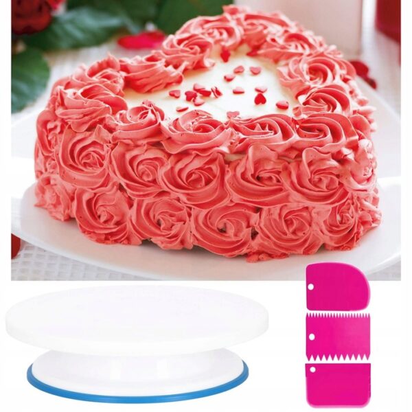 Set patiserie cu platou rotativ, 124 piese cu sabloane pentru ornarea prajiturilor - Image 8