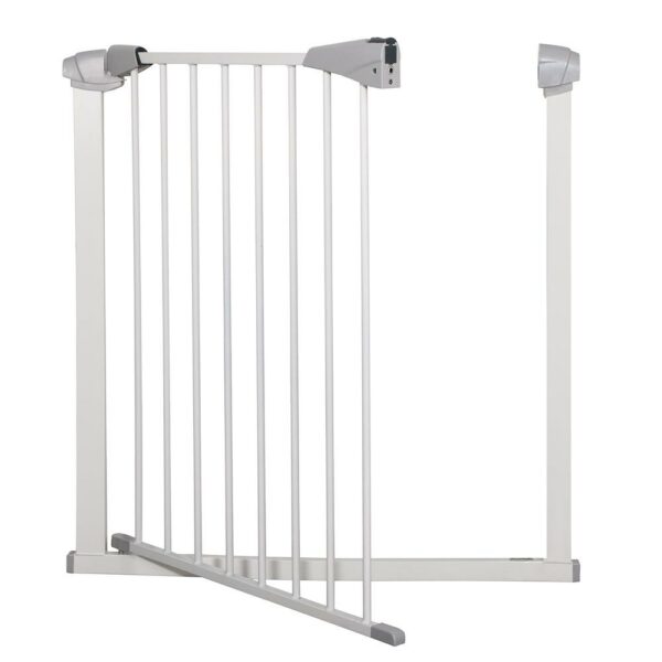 Biztonsági kapu lépcsőhöz, állítható 97-106 cm, acélból, fehér - Image 7