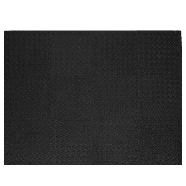 Covor din spuma pentru copii, tip puzzle, 12 piese, termoizolant, 118x90 cm, negru - Image 8
