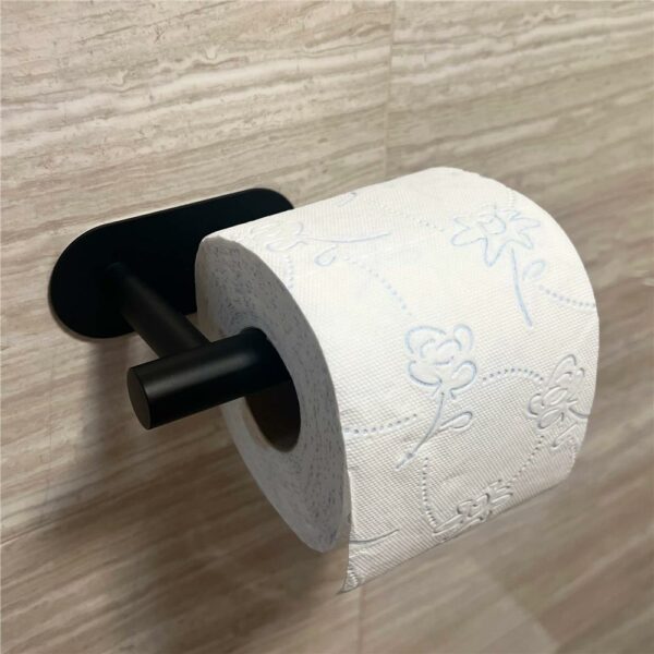 Acél wc papír tartó, öntapadós rögzítés, 16cm, fekete - Image 8