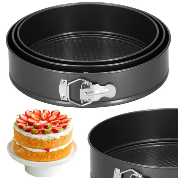 3 db sütőforma készlet, 27, 25 és 23 cm, kivehető aljú, szürke - Image 10