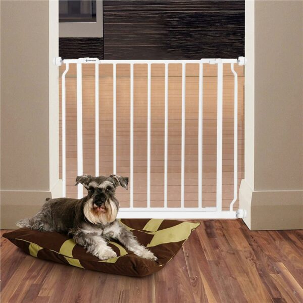 Poarta de siguranta Safety Gate pentru scari, ajustabila 74-82 cm, din otel, alba - Image 9