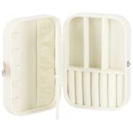 (DL) Ékszertároló és rendszerező doboz, MDF, ökobőr, 16 x 11 x 5 cm, krém