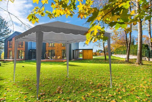 Cort pavilion de gradina pliabil automat pop-up, impermeabil, cu protectie UV, 300x300cm, gri - Image 10