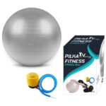 Minge pentru fitness sau yoga 75cm, 300kg, pompa inclusa, gri