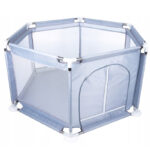 Játszókerítés gyermekeknek vagy babáknak, textil anyagból, szürke, 130x60 cm