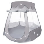 Gyerek vagy baba járóka, textil anyagú, szürke, 120x120x86cm