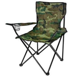 Scaun pliabil camping sau pescuit Sersimo, suport pahar, camuflaj