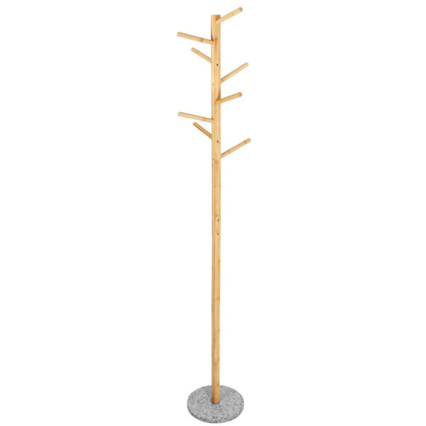 Bambusz fogas gránit talppal, 8 akasztó, 182cm, natúr