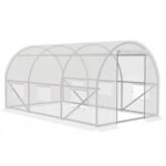 Kerti üvegház, alagút típusú fémvázas, 300x200cm, fehér, 6 nm