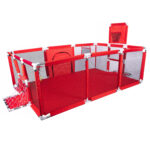 XXL játszótér gyerekeknek vagy babáknak, textil anyag, piros, 230x122x62cm