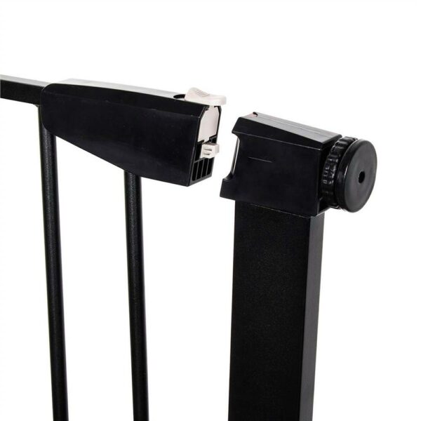 Biztonsági kapu lépcsőhöz, hosszabbító 103-110 cm, acélból, fekete - Image 7