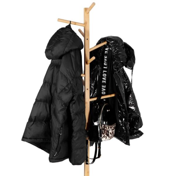 Bambusz fogas gránit talppal, 8 akasztó, 182cm, natúr - Image 10