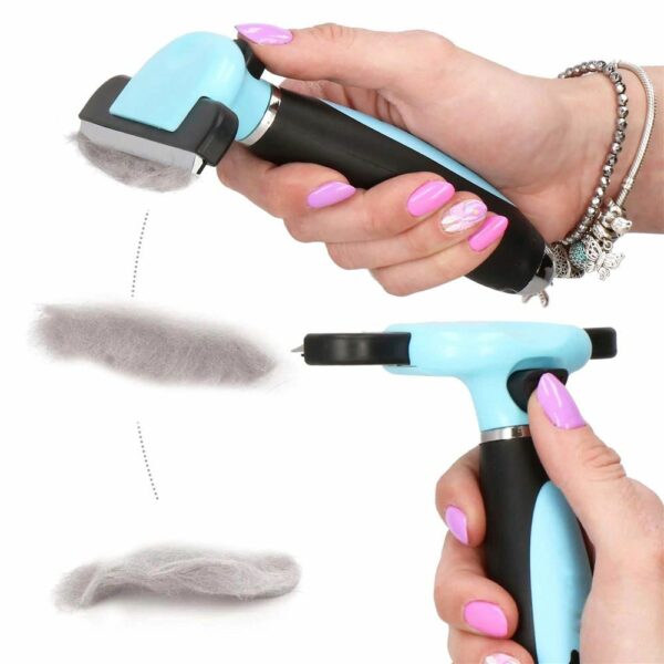 Trimmer fésű hosszú vagy rövid szőrű kutyáknak és macskáknak, tisztítható, 10 cm-es fogak, fekete kék - Image 11