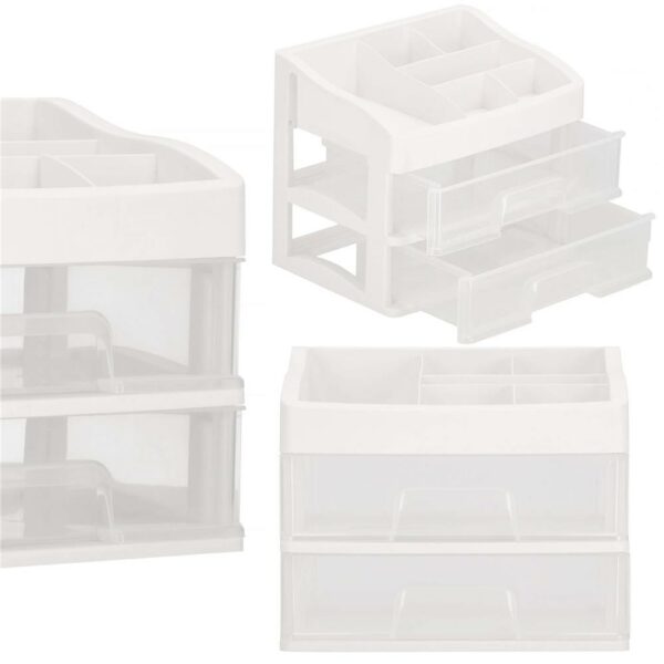 (DL) Organizator cutie depozitare pentru produse cosmetice, bijuterii cu 2 sertare si 7 compartimente - Image 10