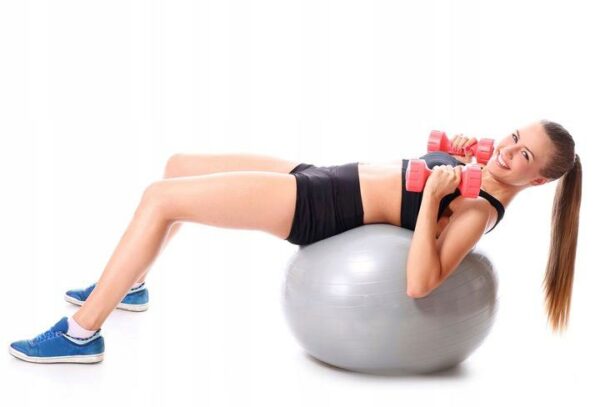 Minge pentru fitness sau yoga 85cm, 300kg, pompa inclusa, gri - Image 11