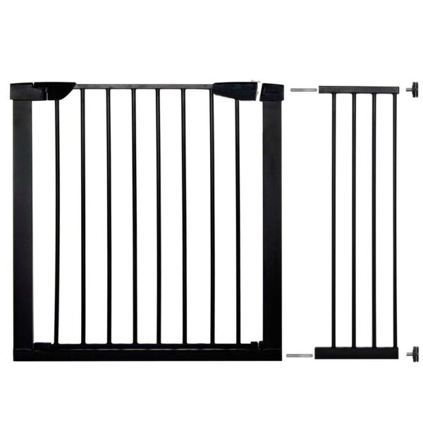 Biztonsági kapu lépcsőhöz, hosszabbító 103-110 cm, acélból, fekete