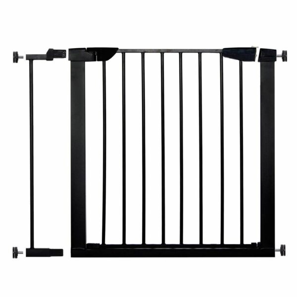 Biztonsági kapu lépcsőhöz, állítható 83-89 cm, acélból, fekete