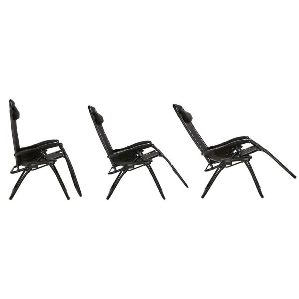 Sezlong scaun pliant plaja sau gradina, Siesta, gravitatie zero, cu tetiera, 175x67x110 cm, maro - Image 8